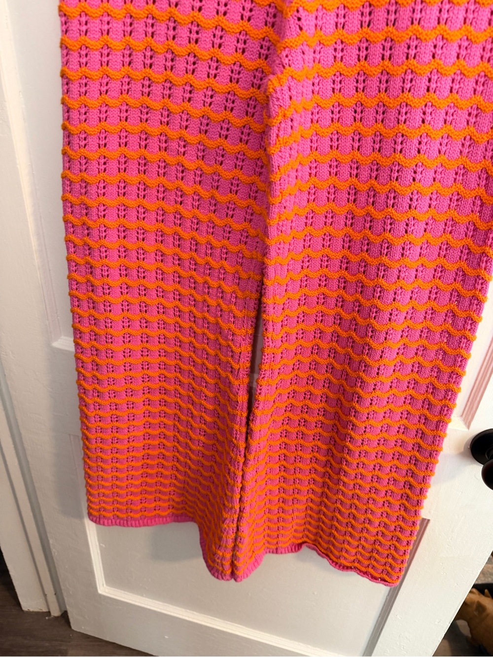 BDG Pink and Coral Knit Wide-Leg Pants with Matching Jacket - Picture 8 of 13